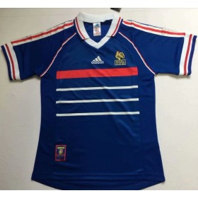 Koszulka Francja Retro Domowe Stroje Piłkarskie 1998 Krótki Rękaw